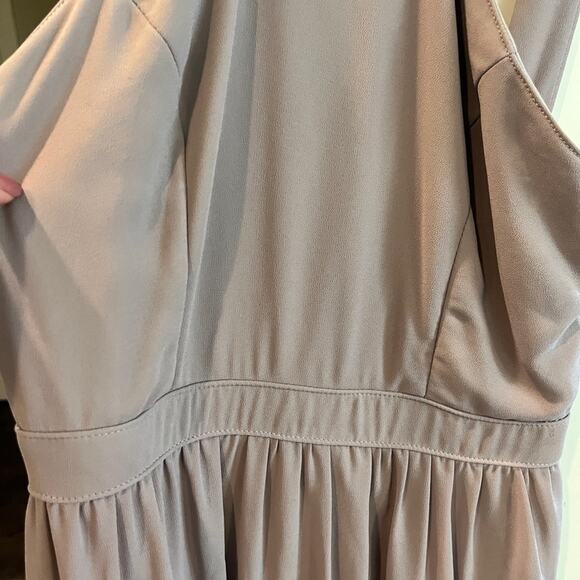 Lulu's Air of Romance Taupe Modified Halter Maxi Dress Bridesmaid Sm - Picture 5 of 12